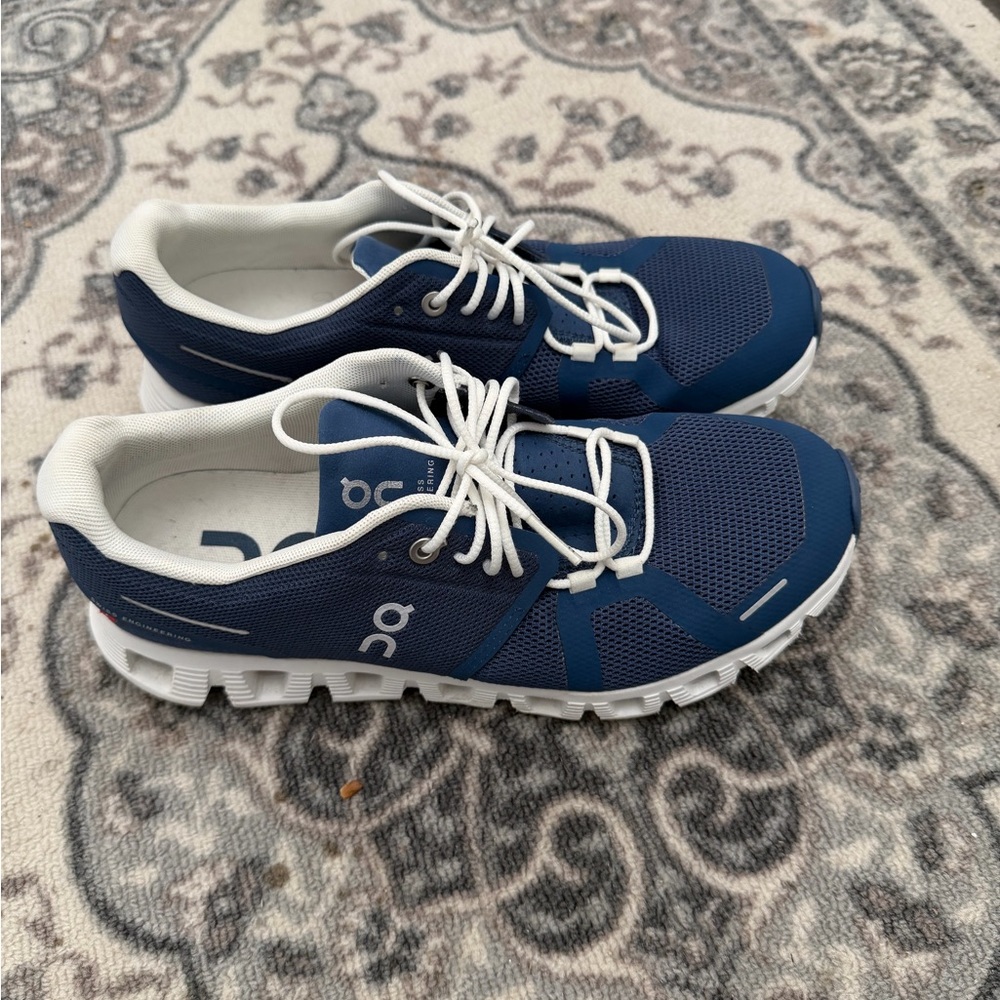 On Running Navy and White Performance Running Shoe- Women’s Size 8.5